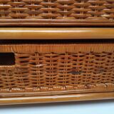 Rattan and bamboo chest of drawers