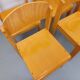 Set of 6 vintage minimalist beech wood chairs from the 70s and 80s.