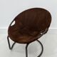 Fauteuil boule vintage en daim par Lusch & Co., 1970s