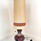 1970s floor lamp - ceramic and fabric lampshade