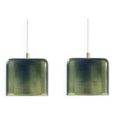 Paire de suspensions en verre scandinaves du milieu du siècle par Carl Fagerlund pour Orrefors, années 1960