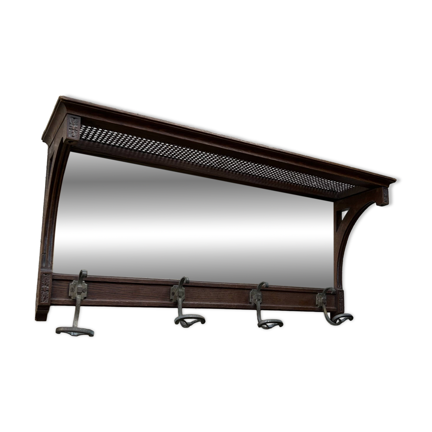 Antique coat rack/wall mirror