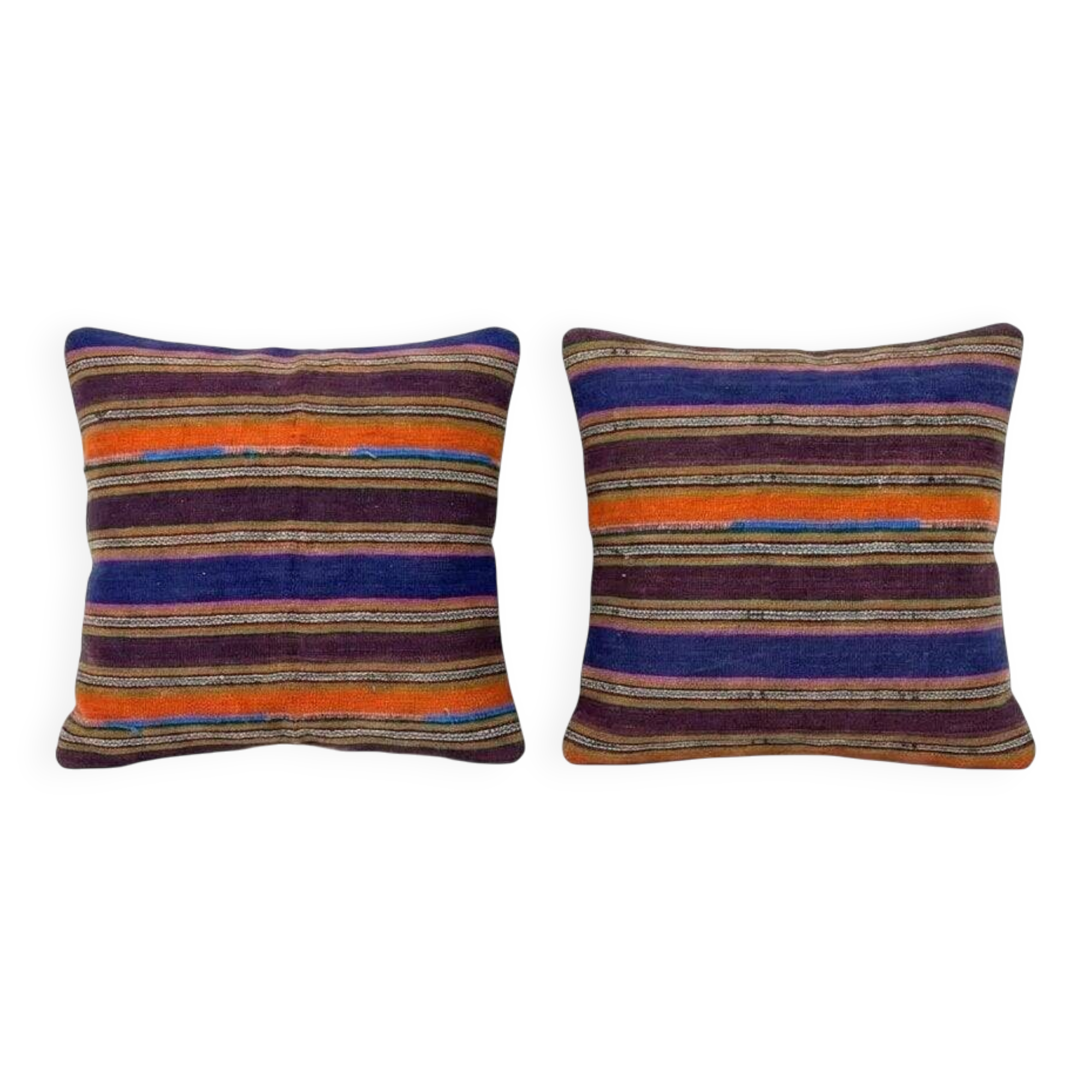 Set of 2 vintage kilim cushion covers 58x58 cm
