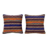 Set of 2 vintage kilim cushion covers 58x58 cm