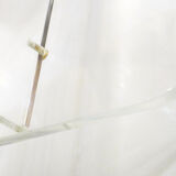 Transparent thermoformed plexi coffee table, on wheels