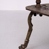 Antique Ornate Cast Iron French Brass 3 tier side table.