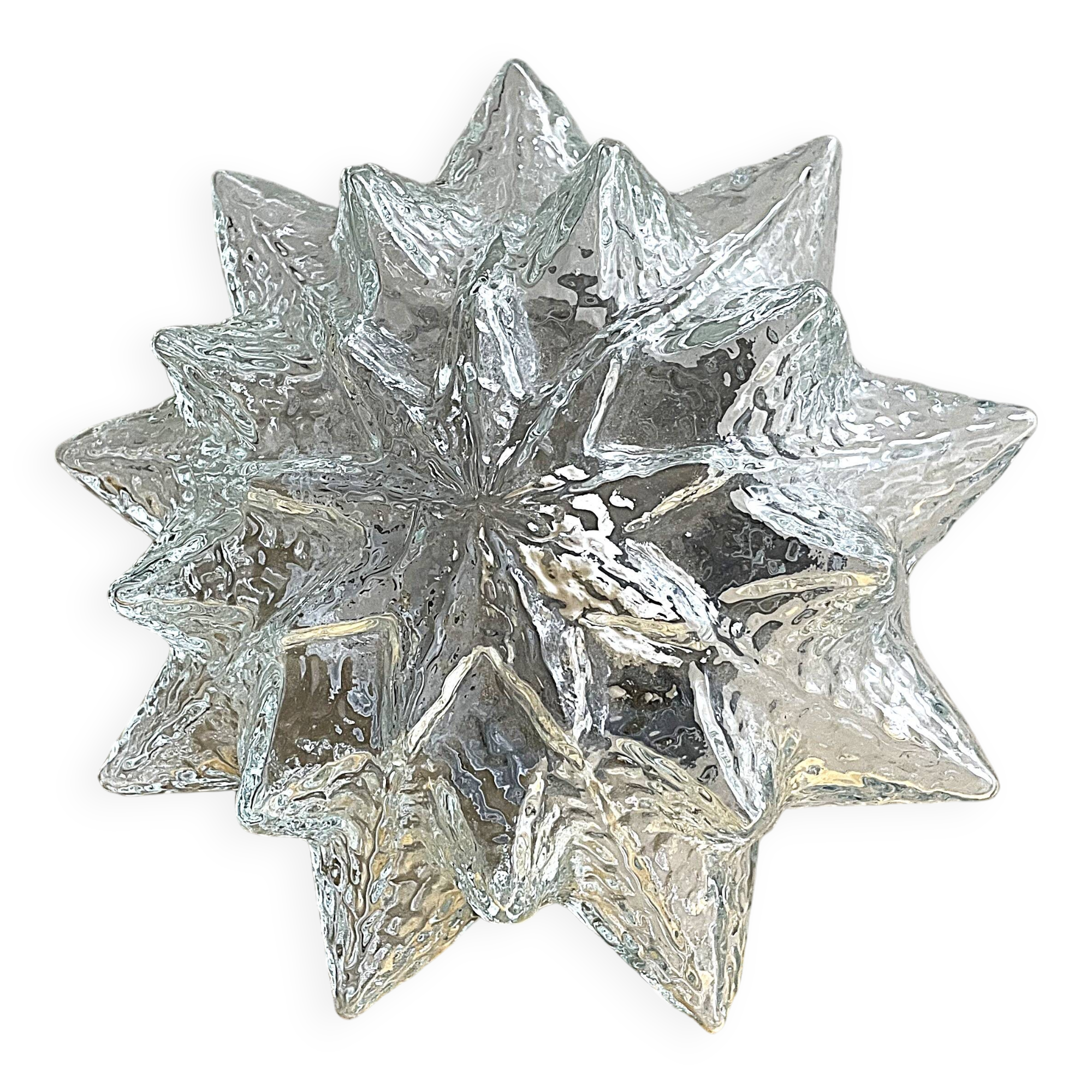 Portuguese snowflake glass flush mounted lamp