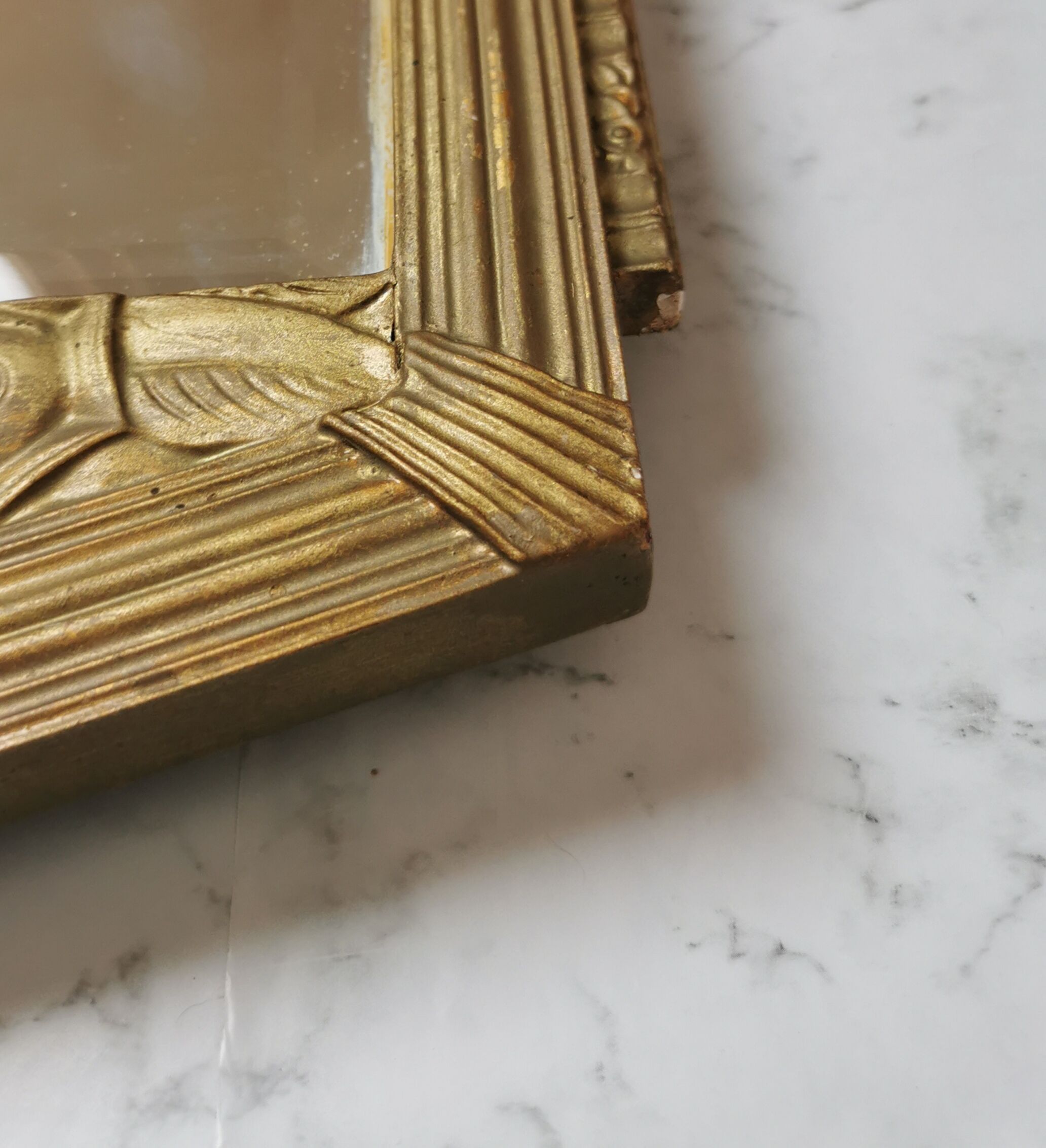 Large Art Deco mirror gilded wood  77x40cm