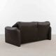 Brown leather 2-seater sofa Cassina Maralunga by Vico Magistretti