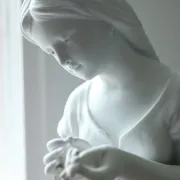 Nicolas Lecorney – Girl picking a daisy, biscuit porcelain, late 19th c.