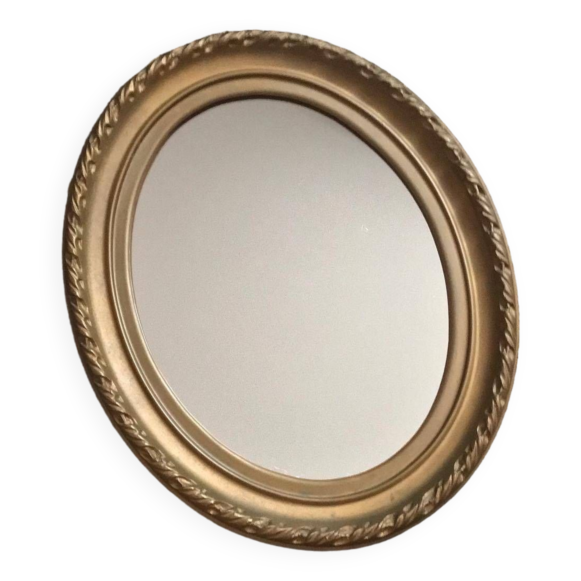 Vintage oval gold mirror