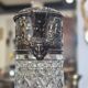 Important cut crystal wine carafe and solid silver 925/1000, Topázio house.