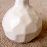 white ceramic faceted design vase