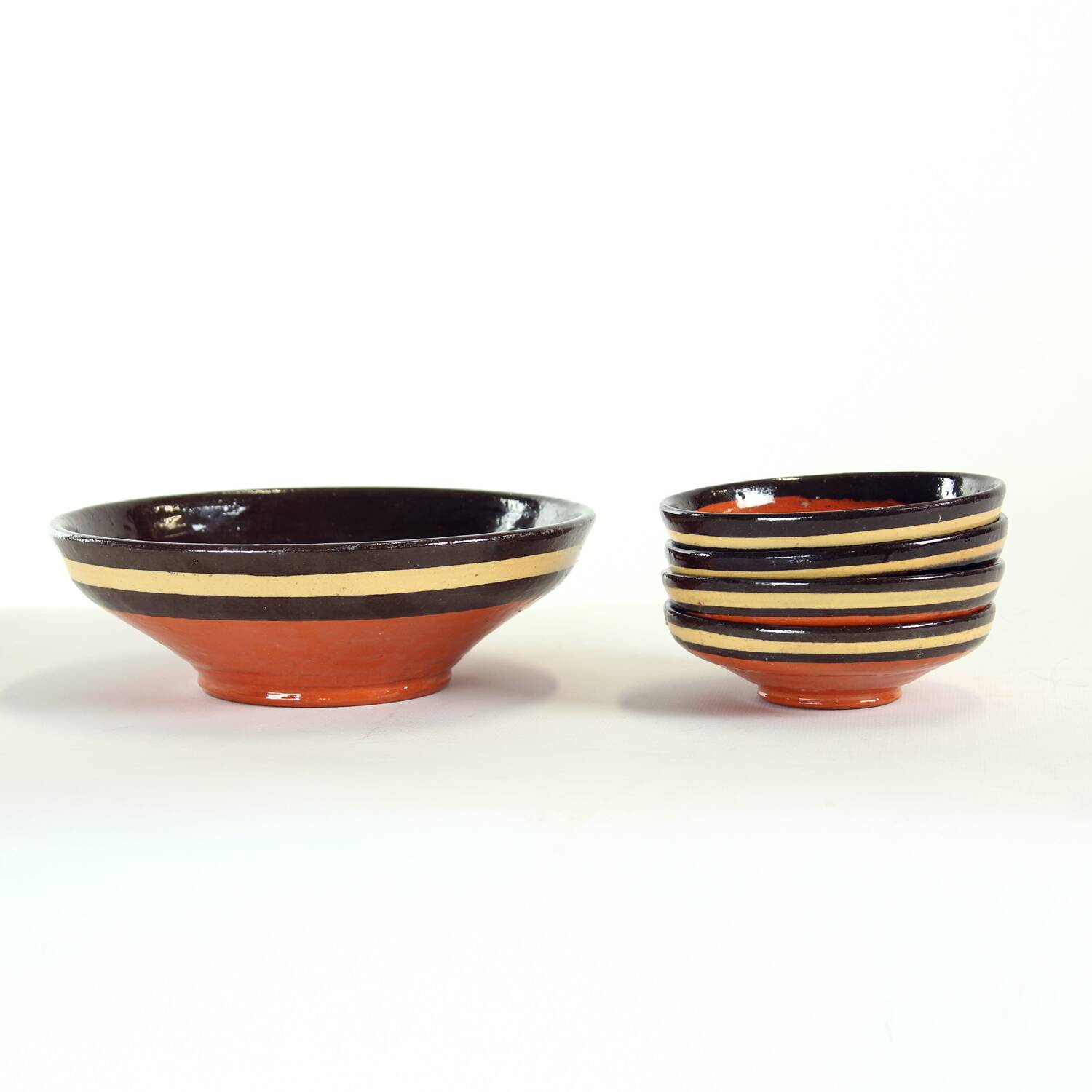 Set Of Ceramic Bowls By Ditta Abrhamova, Czechoslovakia 1980s