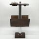Magazine rack "Servizio da fumo" wood/metal — Italy, 1970s