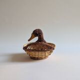 Duckling-shaped wicker basket