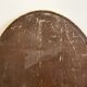 XXth oval mirror, gilded wood trumeau, beveled ice, vintage medallion mirror