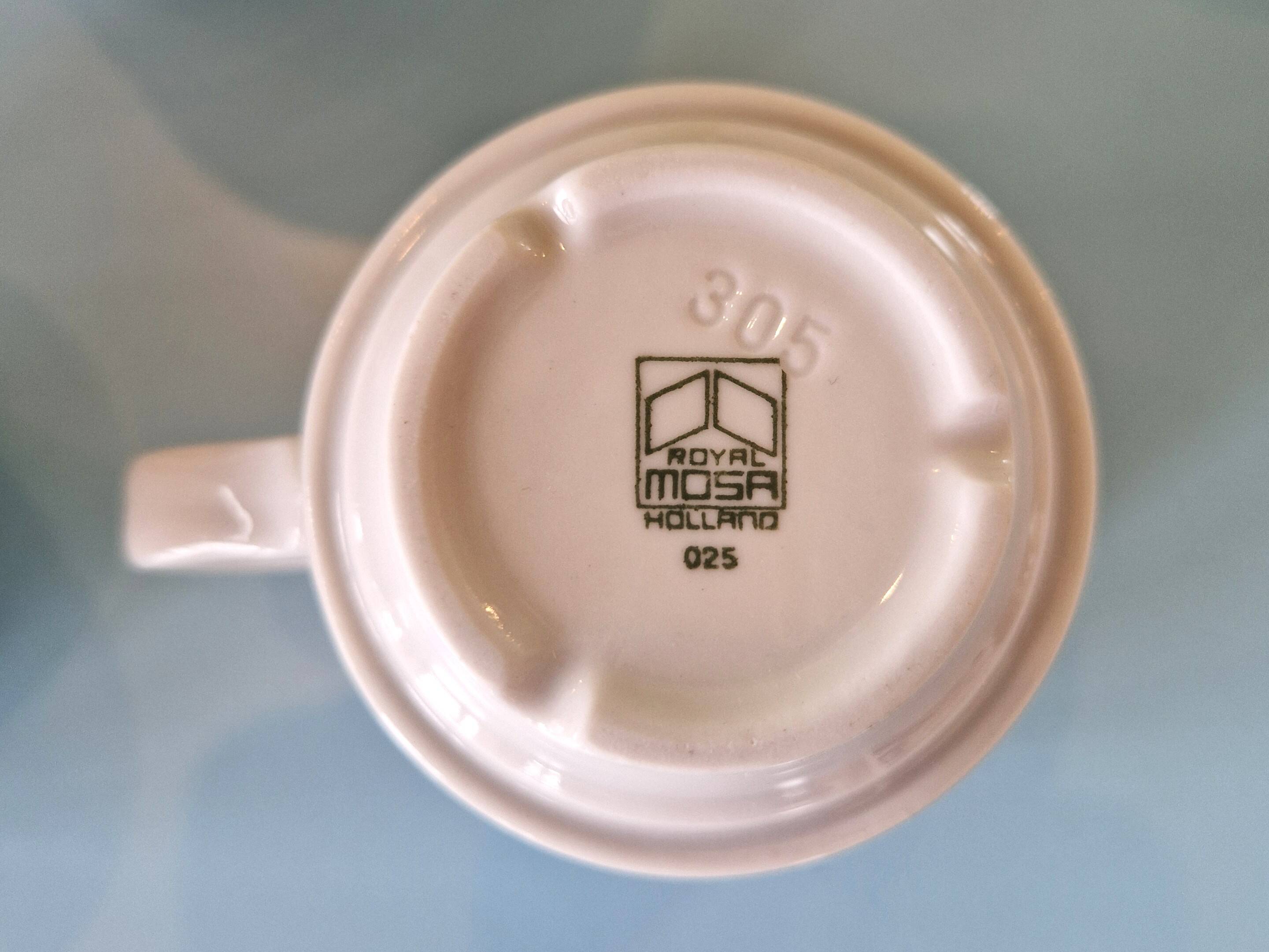 Set of 12 Postmodern Memphis cups by Royal Mosa Maastricht, The Netherlands