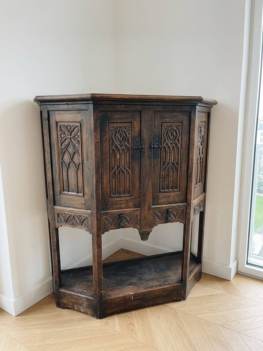 Magnificent sculpted neo-Gothic furniture