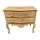 Louis chest of drawers in raw wood with two drawers