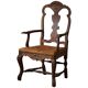 Vintage Sculptural Armchair in Oak and Leather, Danish Modern, 1940s