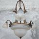 Art Nouveau chandelier in brass and bronze