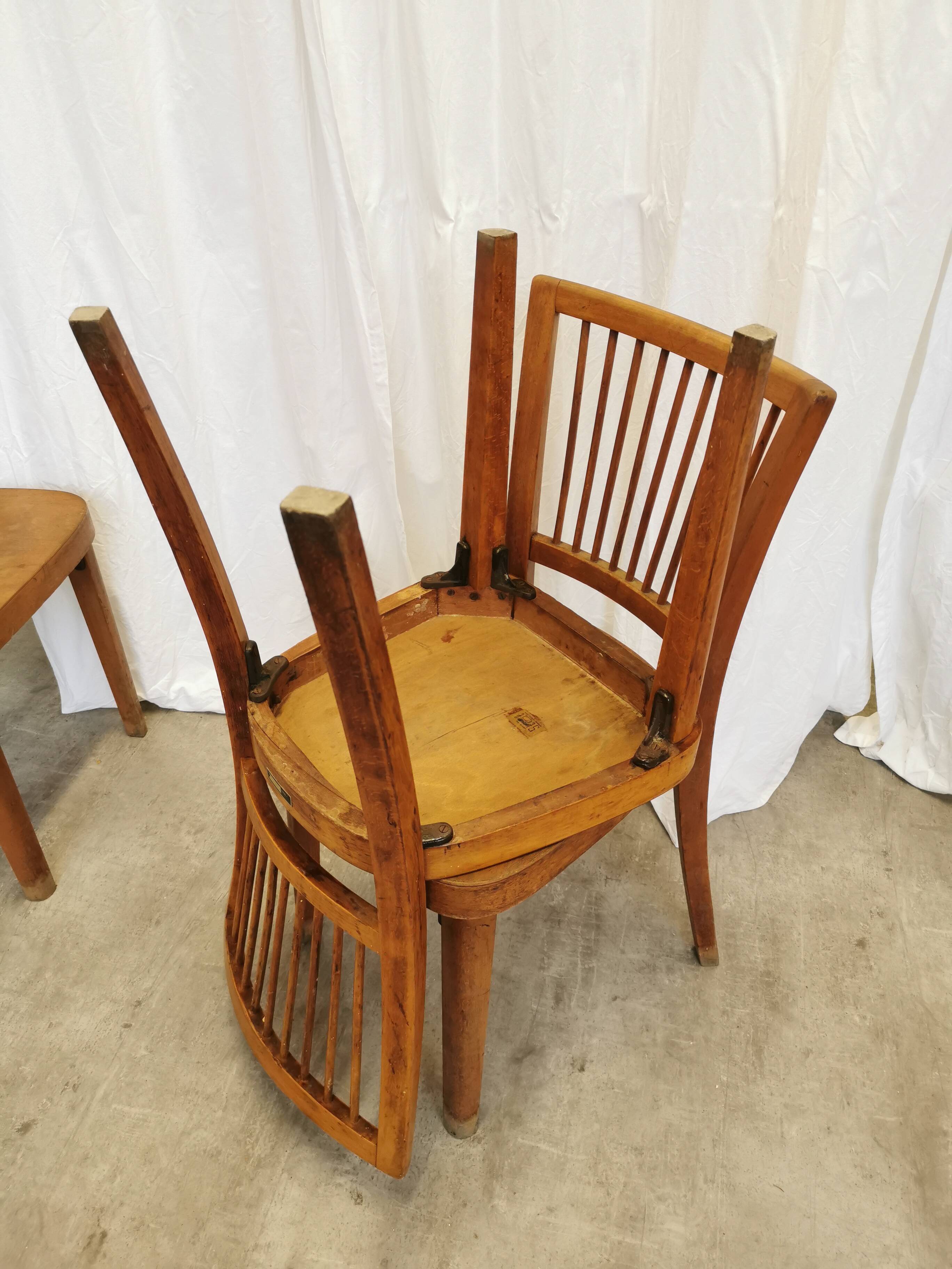 Vintage STOL Kamnik Wooden Dining Chair: 1960s Yugoslavia Bistro Style