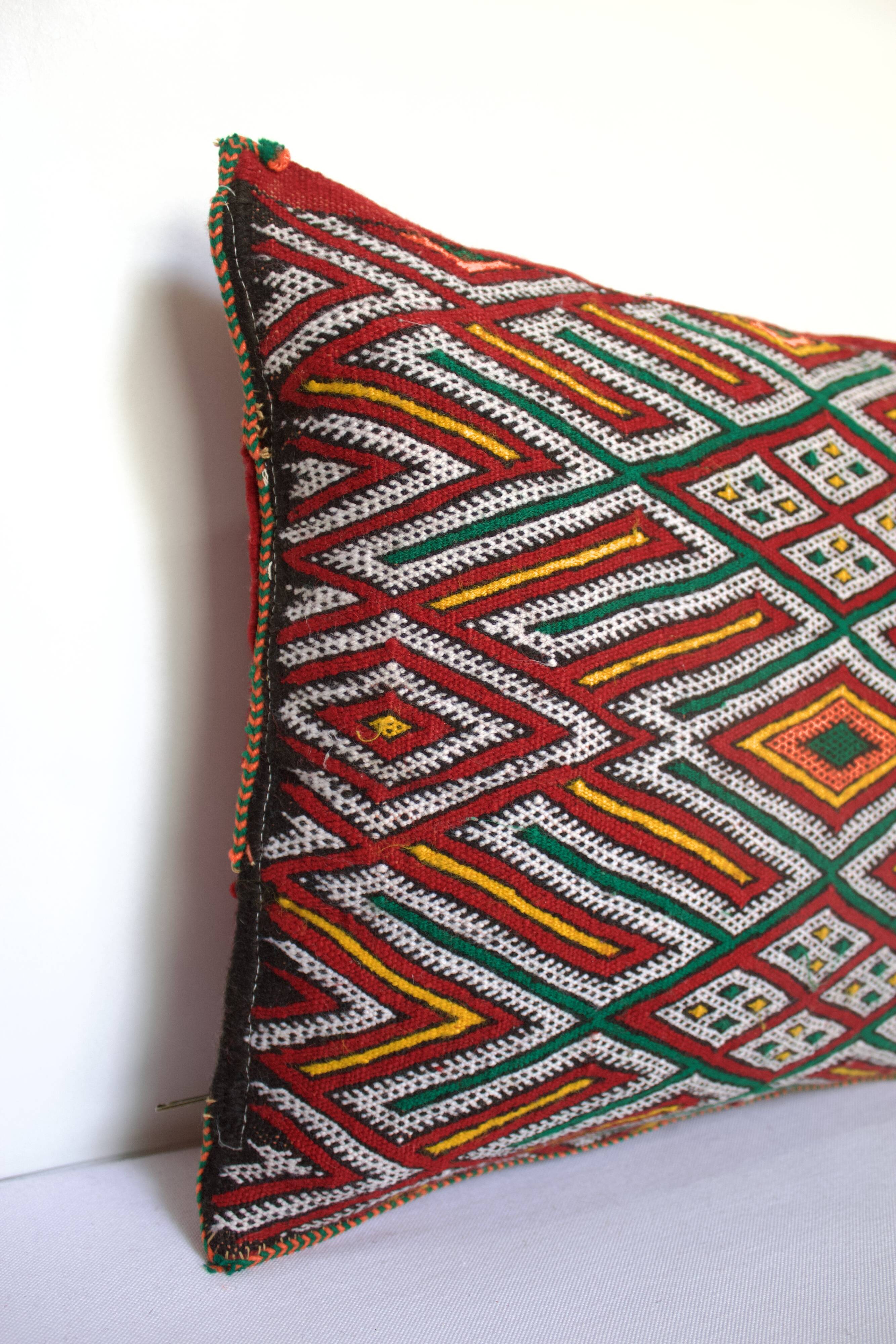 Berber Cushion, Vintage Moroccan Rug Cushion Cover, Berber Wool Cushion Covers