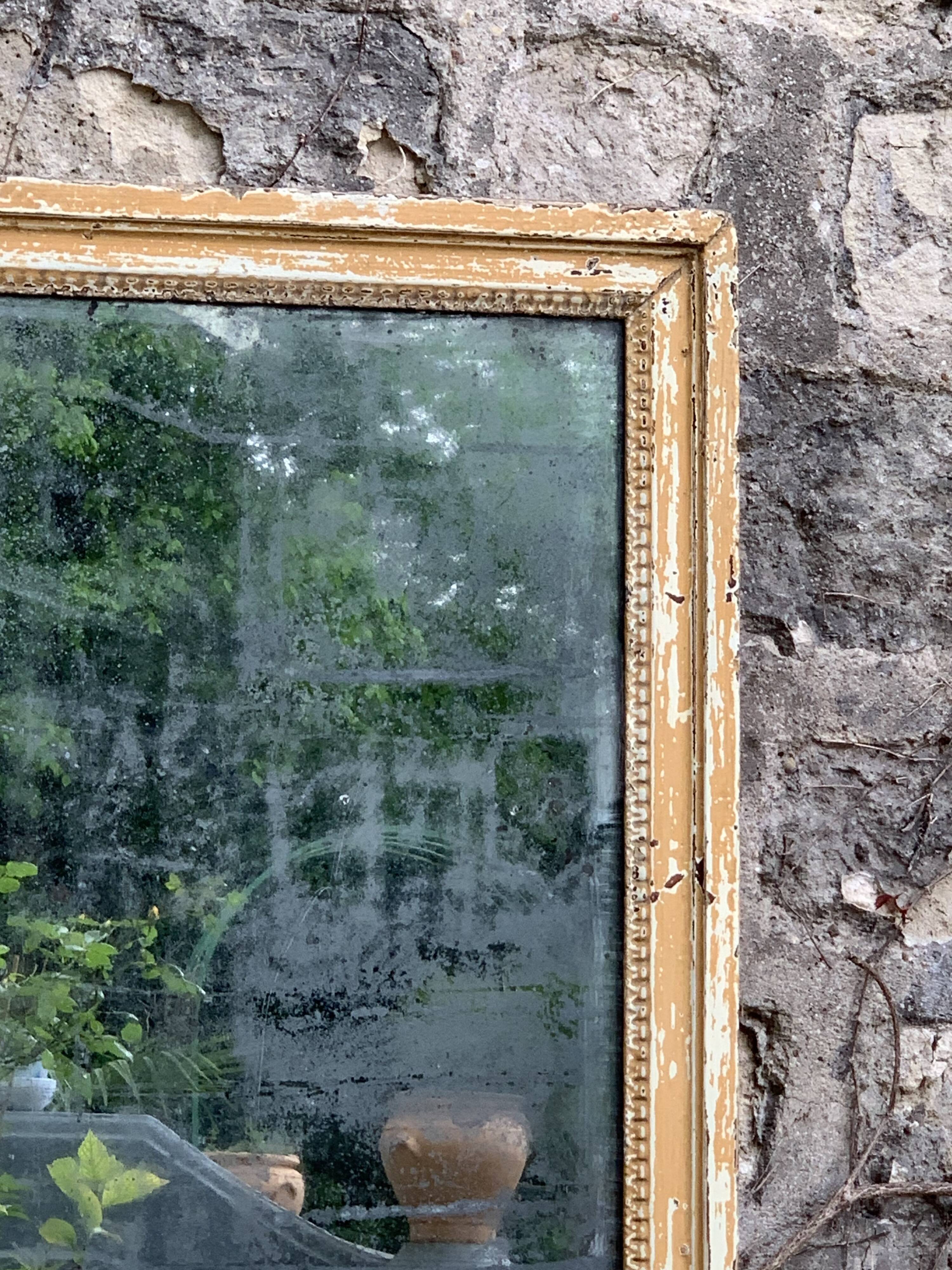 19th century mercury mirror patinated trumeau