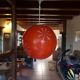 Suspension vintage globe en verre orange
