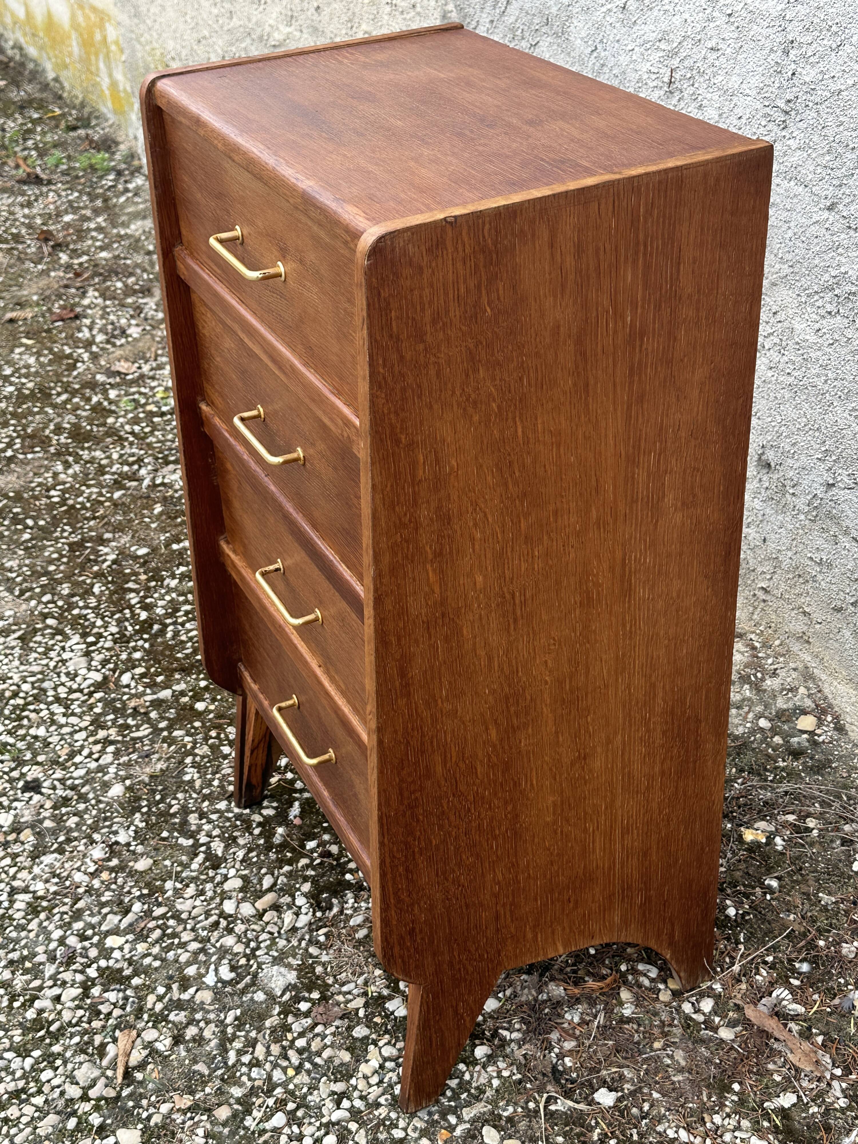 Commode chiffonnier vintage pieds compas design annees 60