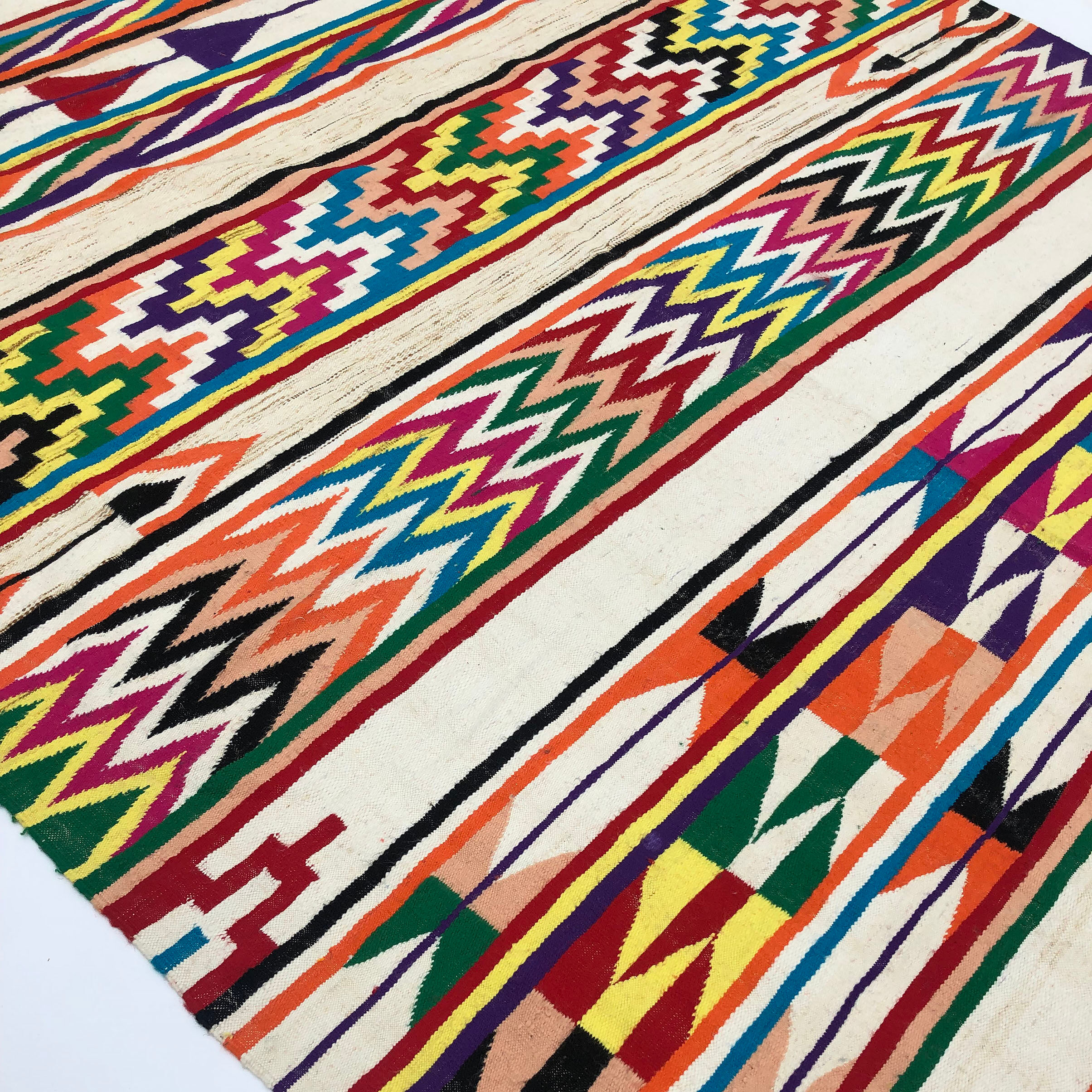 XXL Vintage Handmade Algerian Berber Ethnic Bohemian Antique Carpet - Area Rug 399x217