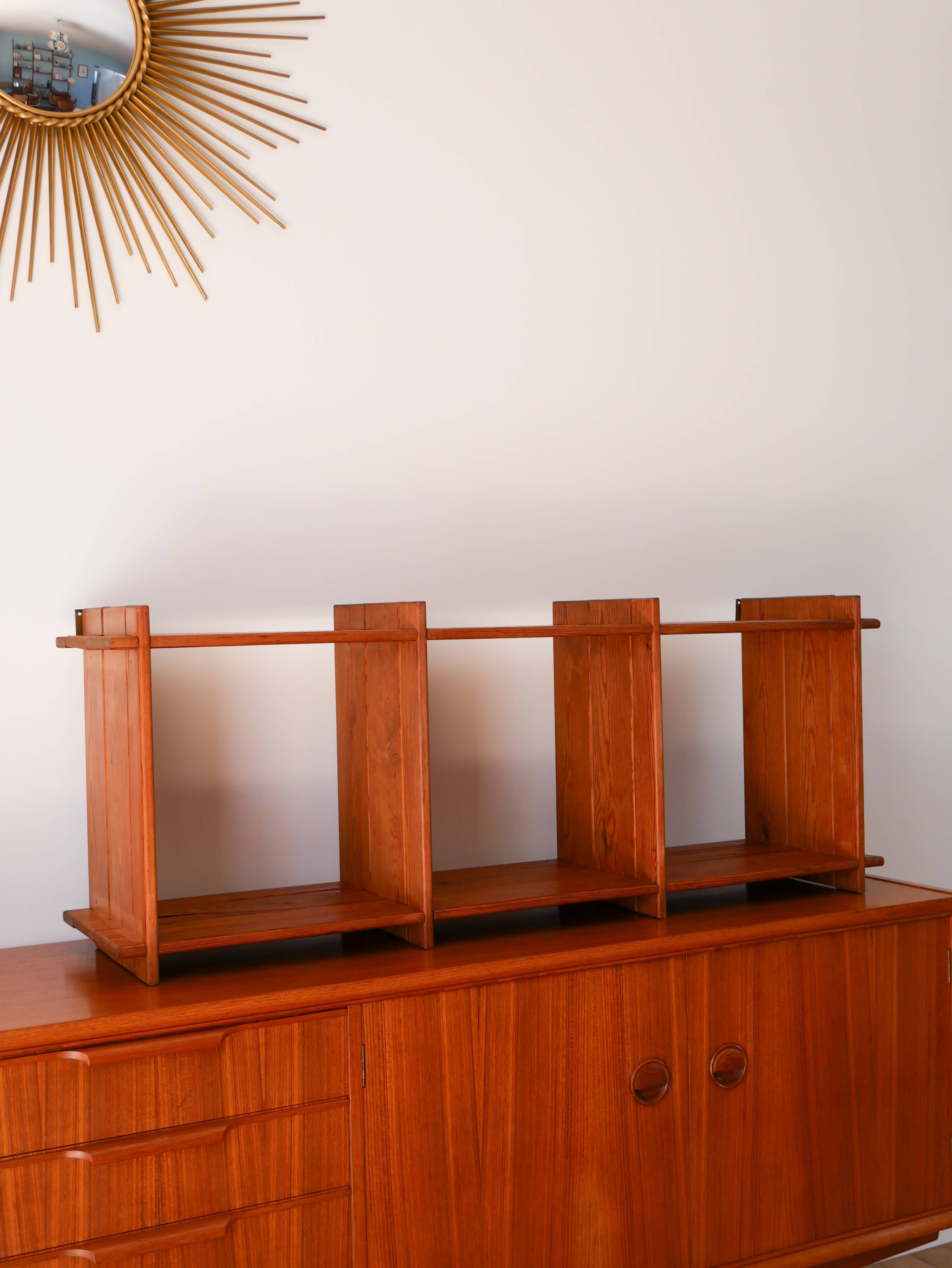 Pine shelf, on legs or to be placed, 1980