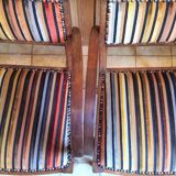 Pair of bridge armchairs from the 50s restyled for English boudoir