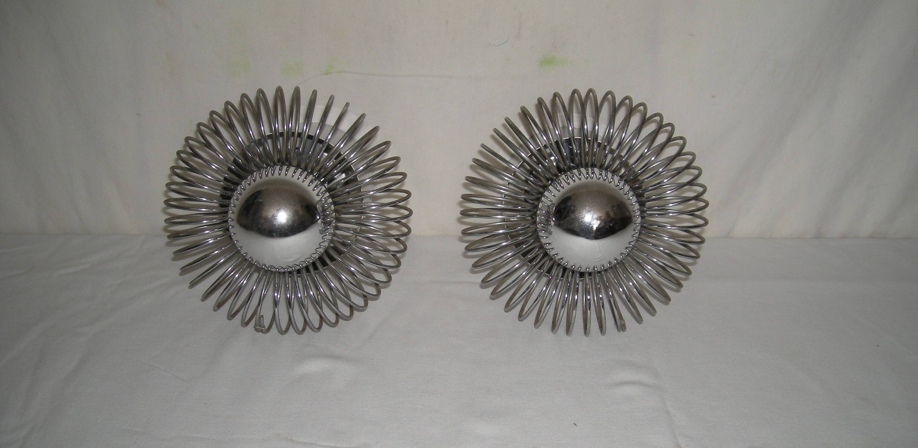 Pair of spring wall lights - Philippe Rogier - Oxar from the 70s