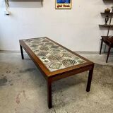 Table basse en palissandre et céramique par P. Jessen, Danemark, années 1960-1970