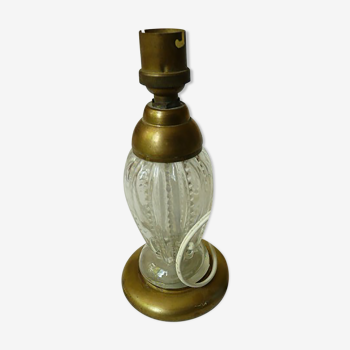Lamp foot molded glass and brass