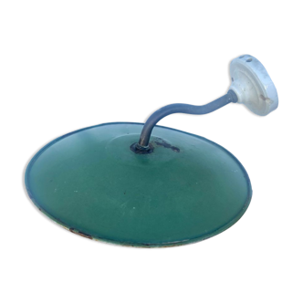 Green enamelled wall lamp