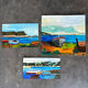 Suite de 3 huiles sur panneaux - paysages marins
