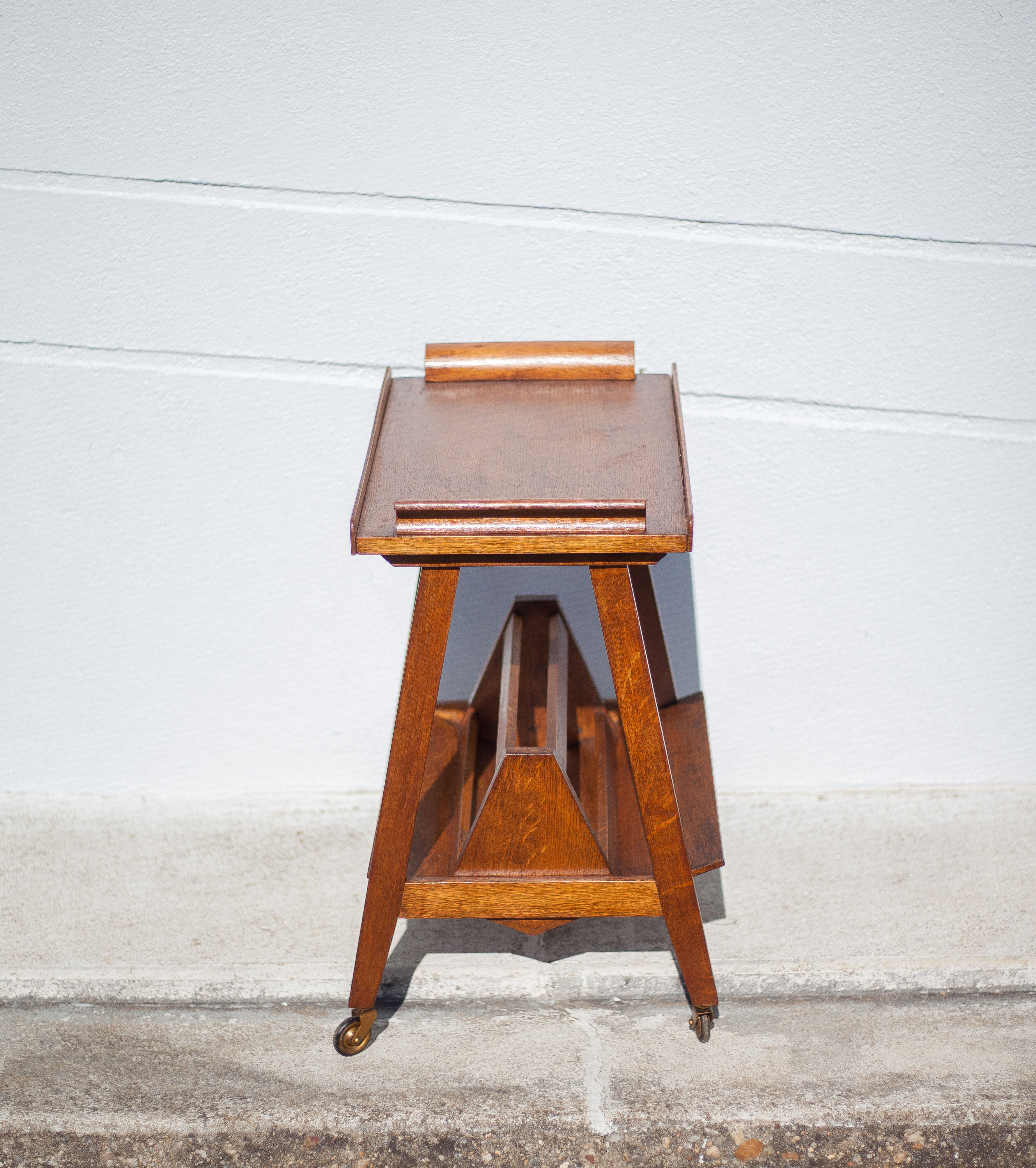 Wooden service on wheels