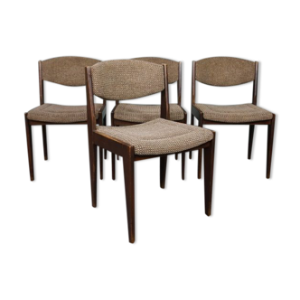 Set of 4 vintage wooden dining chairs, 1960