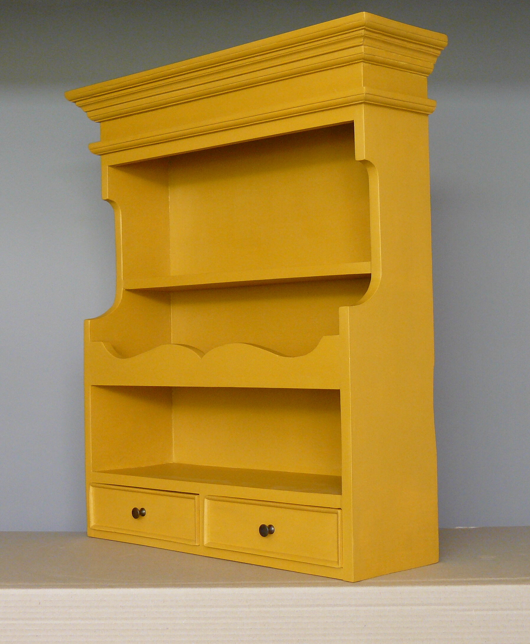 Waxed painted wood shelf