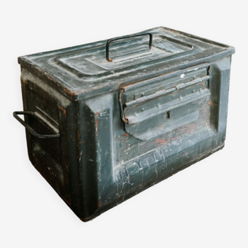 Old metal military ammunition case