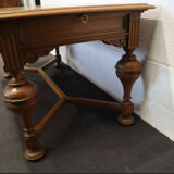 Flat oak desk Henri II style