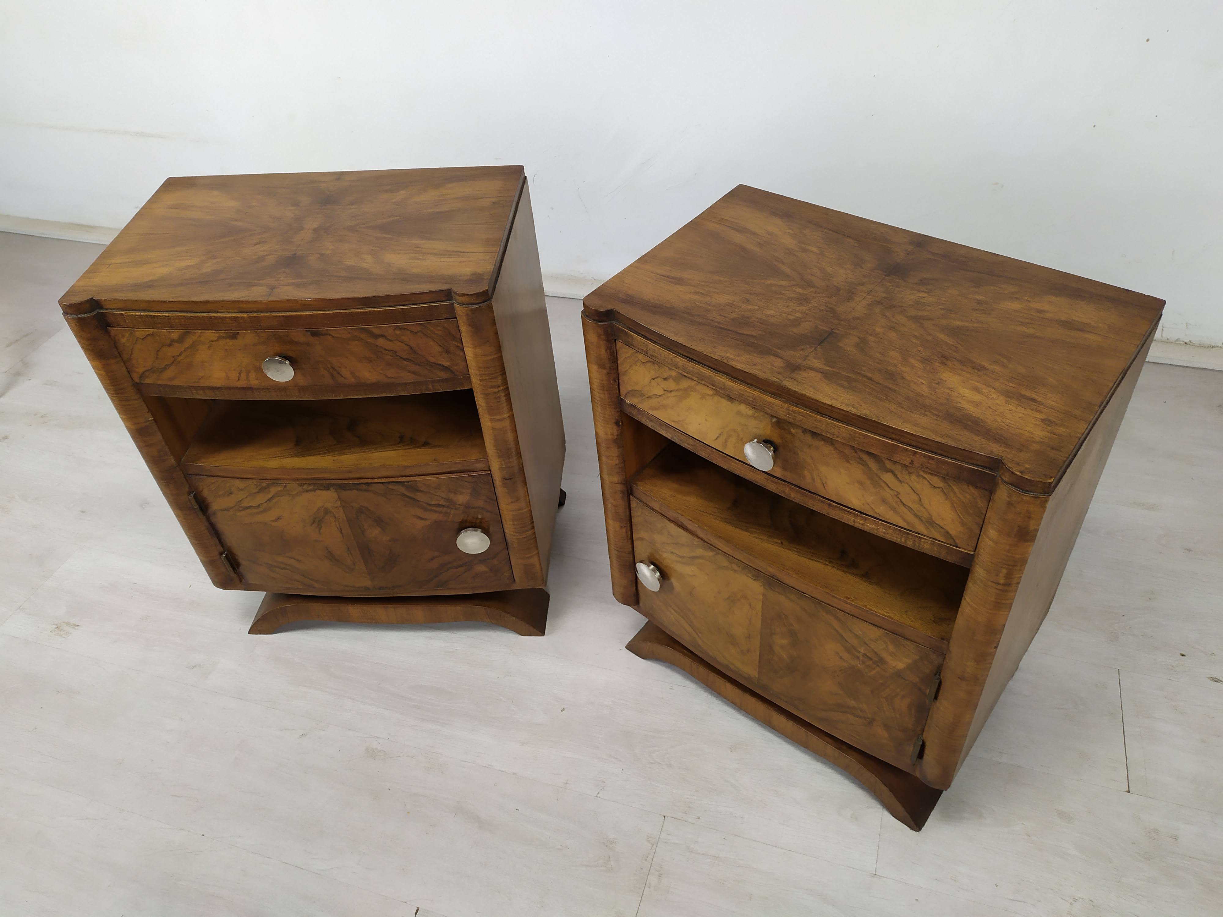 Pair of art deco bedside tables