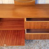 Scandinavian style sideboard with triptych mirror, 60s-70s