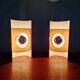 Pair of Space Age wall lights, white lacquered metal and smoked plexiglass