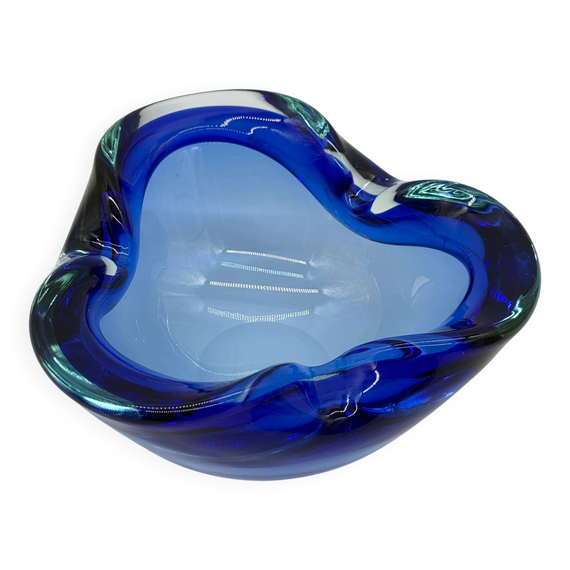 Grand cendrier "Azur" en verre Murano, Italie 1960s