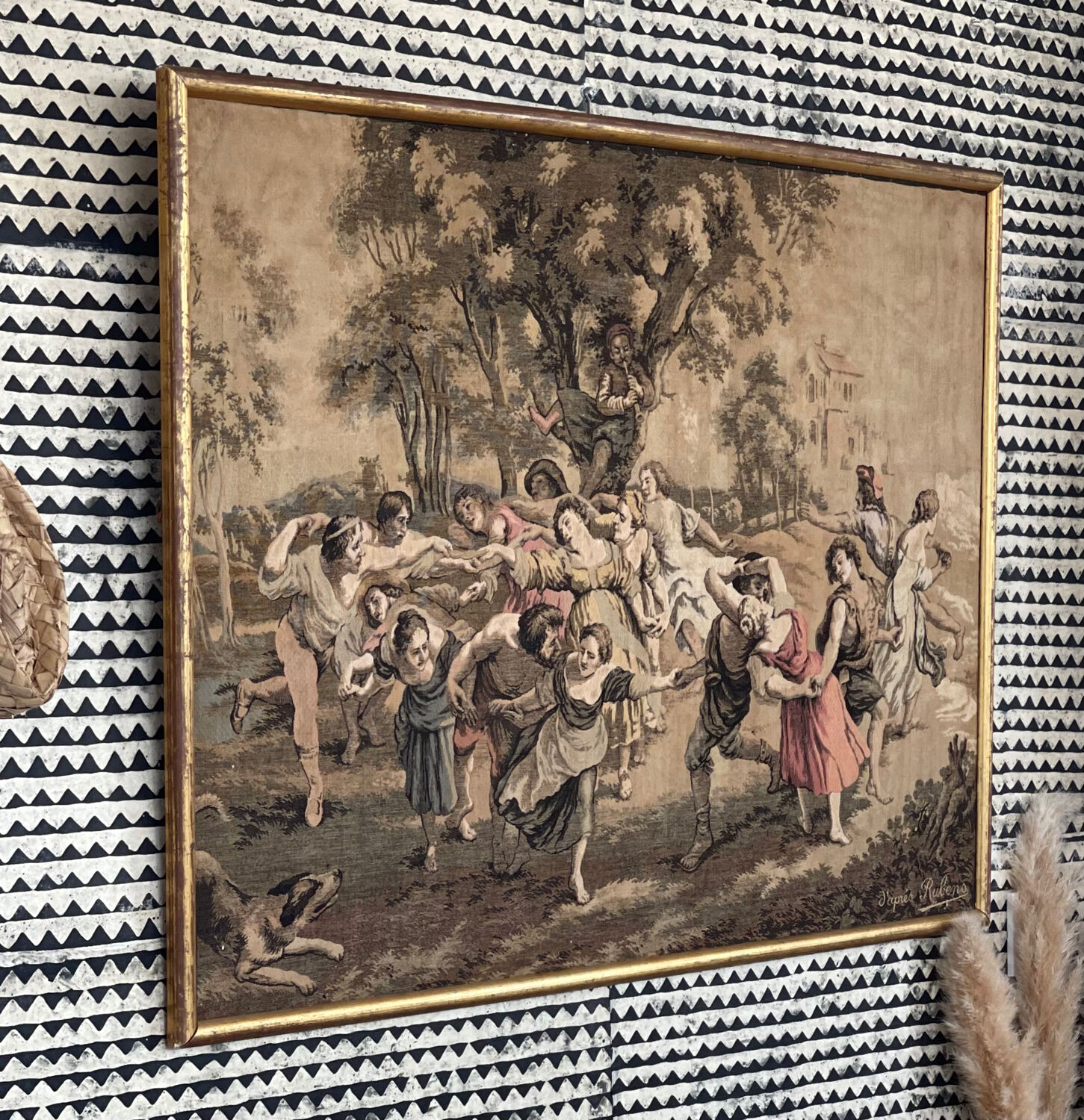 Vintage tapestry after Rubens