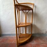 Corner shelf bamboo wicker